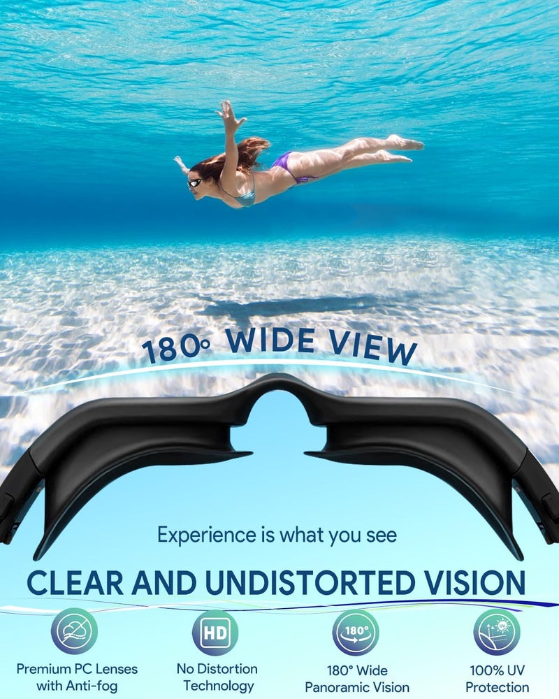 Otionus Store Swim Goggles, Polarized Adult Swimming Goggles Bungee Strap No Hair Pulling Anti-fog Pool Goggles for Men Women - Image 5